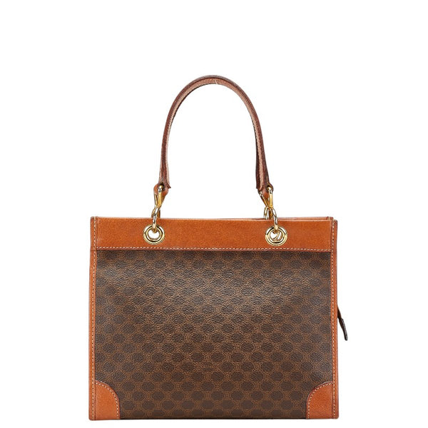 セリーヌ マカダム ハンドバッグ ブラウン PVC レザー レディース CELINE 【中古】