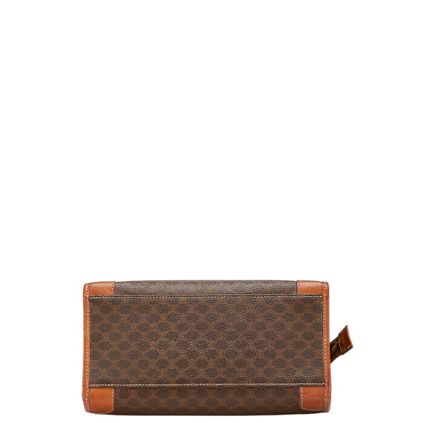 セリーヌ マカダム ハンドバッグ ブラウン PVC レザー レディース CELINE 【中古】