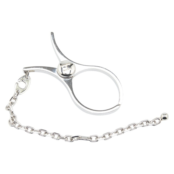 エルメス フィルー 手袋ホルダー グローブホルダー シルバー メタル レディース HERMES 【中古】