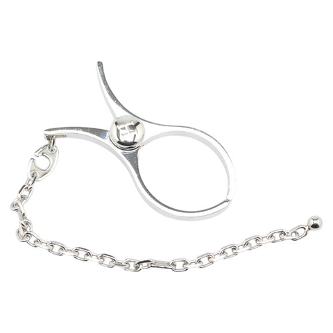 エルメス フィルー 手袋ホルダー グローブホルダー シルバー メタル レディース HERMES 【中古】