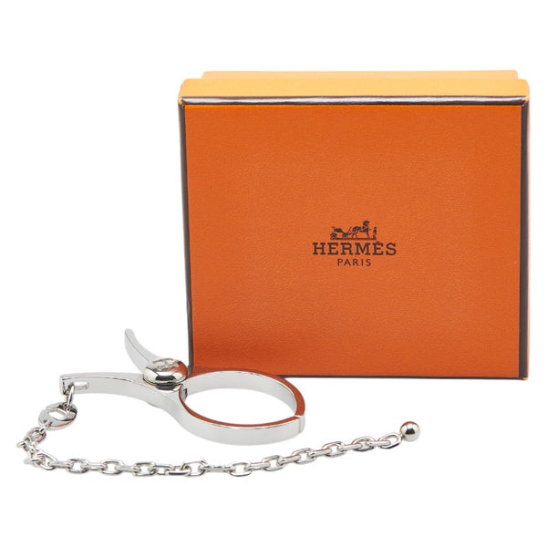 エルメス フィルー 手袋ホルダー グローブホルダー シルバー メタル レディース HERMES 【中古】