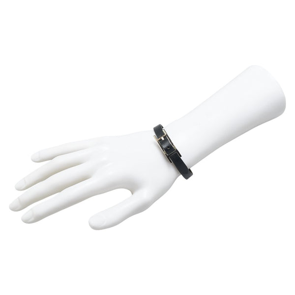 エルメス アピ3 ブレスレット ブラック メタル レザー レディース HERMES 【中古】