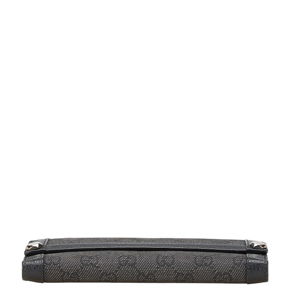 グッチ GGキャンバス 長財布 231839 ブラック キャンバス レザー レディース GUCCI 【中古】