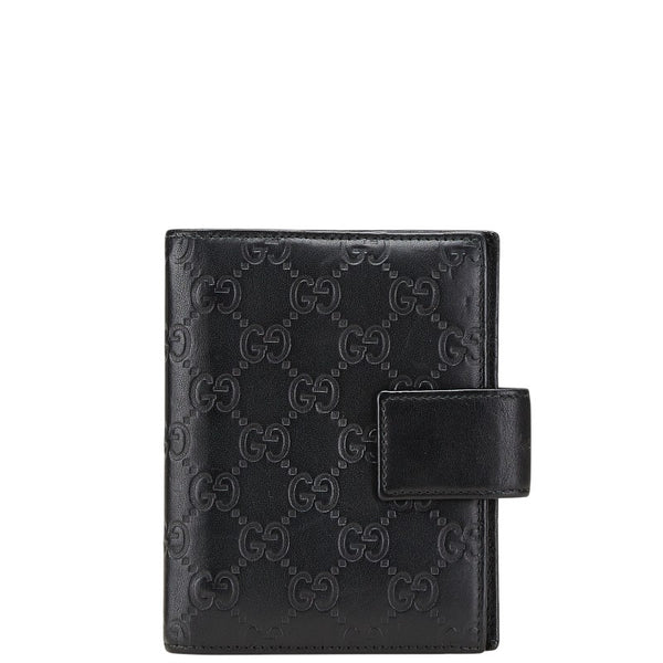 グッチ グッチシマ 手帳カバー 115240 ブラック レザー レディース GUCCI 【中古】