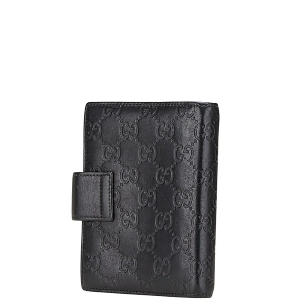 グッチ グッチシマ 手帳カバー 115240 ブラック レザー レディース GUCCI 【中古】