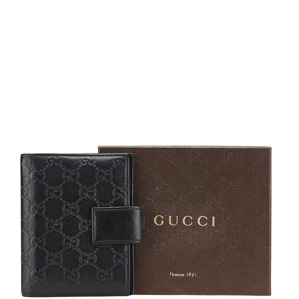 グッチ グッチシマ 手帳カバー 115240 ブラック レザー レディース GUCCI 【中古】
