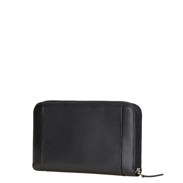 サルヴァトーレフェラガモ 長財布 トラベルケース ブラック レザー レディース Salvatore Ferragamo 【中古】