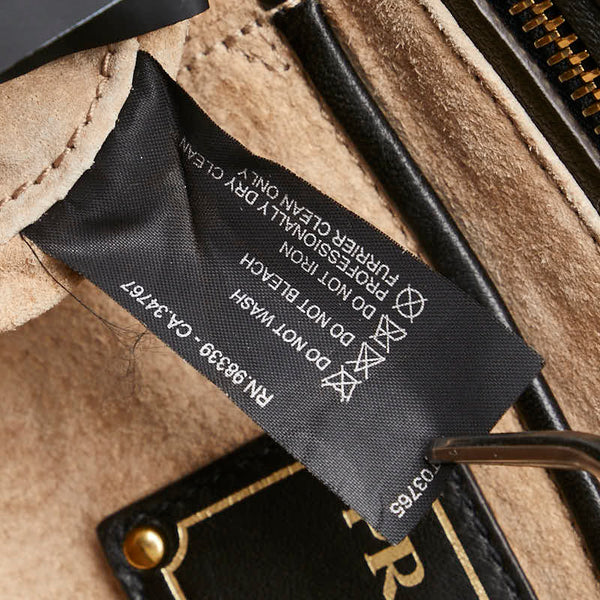 プラダ ロゴ レオパード ハンドバッグ ショルダーバッグ 2WAY ブラウン ハラコ レザー スエード レディース PRADA 【中古】