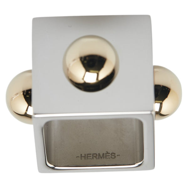 エルメス 保存袋 キューブ コリエ ド シアン スカーフリング シルバー ゴールド メタル メッキ レディース HERMES 【中古】