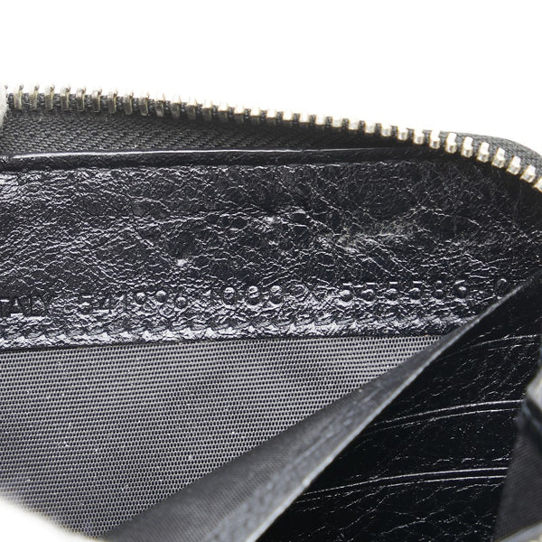バレンシアガ 長財布 ラウンドファスナー 541996 ブラック シルバー レザー メンズ BALENCIAGA 【中古】