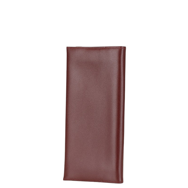 カルティエ マストライン 長財布 ワインレッド レザー レディース CARTIER 【中古】
