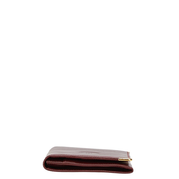 カルティエ マストライン 長財布 ワインレッド レザー レディース CARTIER 【中古】