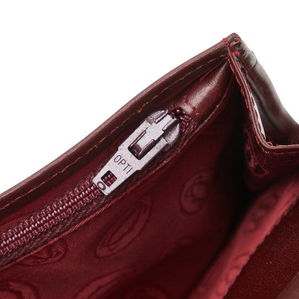 カルティエ マストライン 長財布 ワインレッド レザー レディース CARTIER 【中古】