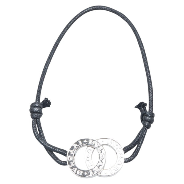 ブルガリ ブルガリブルガリ ブレスレット シルバー ブラック SV925 シルバー コットン レディース BVLGARI 【中古】