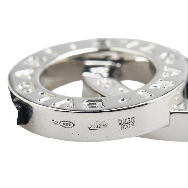 ブルガリ ブルガリブルガリ ブレスレット シルバー ブラック SV925 シルバー コットン レディース BVLGARI 【中古】