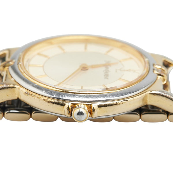 サンローラン 腕時計 クオーツ ゴールド文字盤 ステンレススチール メッキ レディース SAINT LAURENT 【中古】