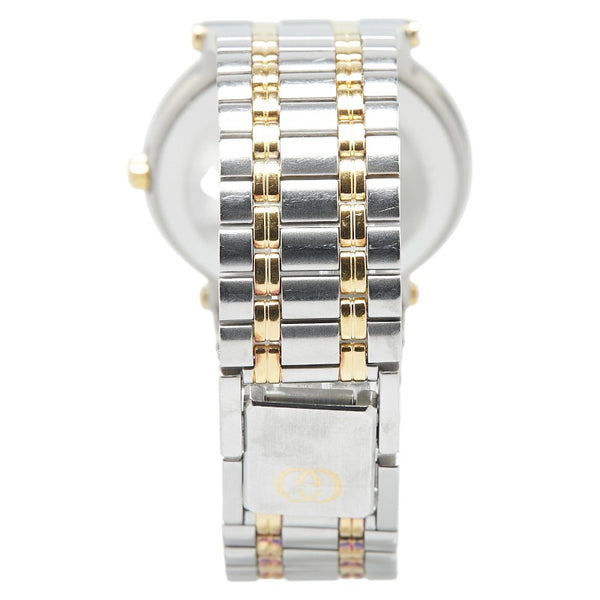 グッチ 11Pダイヤ 腕時計 9000M クオーツ ブラック文字盤 ステンレススチール メッキ レディース GUCCI 【中古】