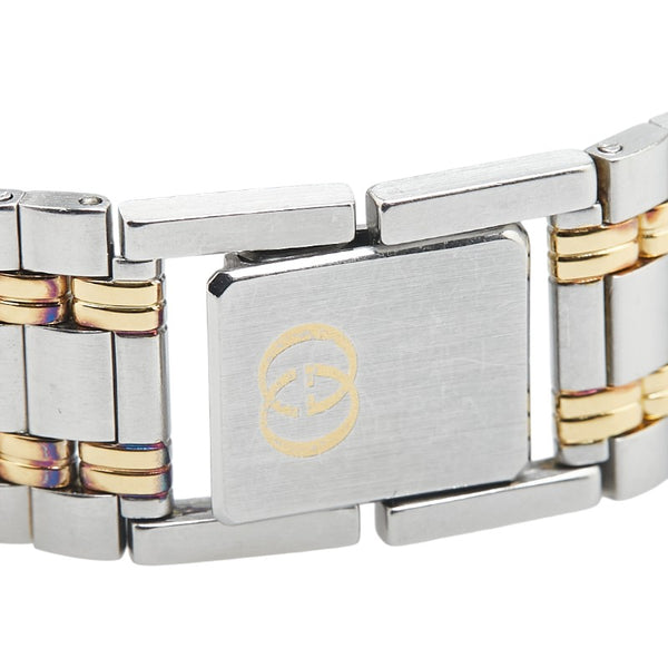 グッチ 11Pダイヤ 腕時計 9000M クオーツ ブラック文字盤 ステンレススチール メッキ レディース GUCCI 【中古】