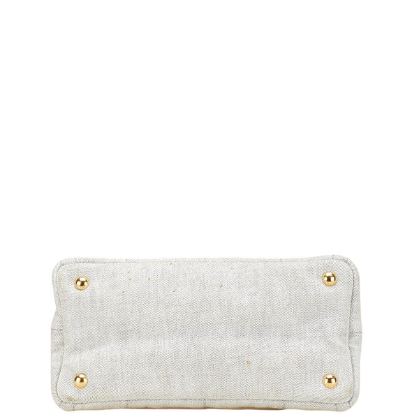 プラダ カナパ ハンドバッグ グレー キャンバス レディース PRADA 【中古】