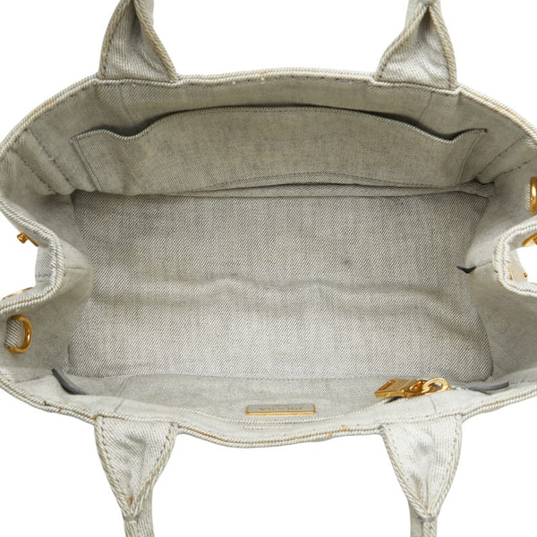 プラダ カナパ ハンドバッグ グレー キャンバス レディース PRADA 【中古】