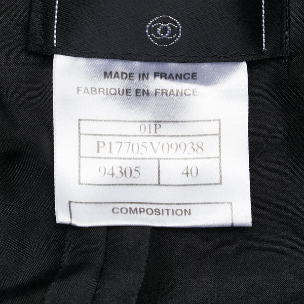 シャネル ココマークボタン ジャケット ダブル スラックス セットアップ ブラック ウール レディース CHANEL 【中古】