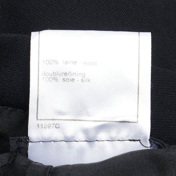 シャネル ココマークボタン ジャケット ダブル スラックス セットアップ ブラック ウール レディース CHANEL 【中古】