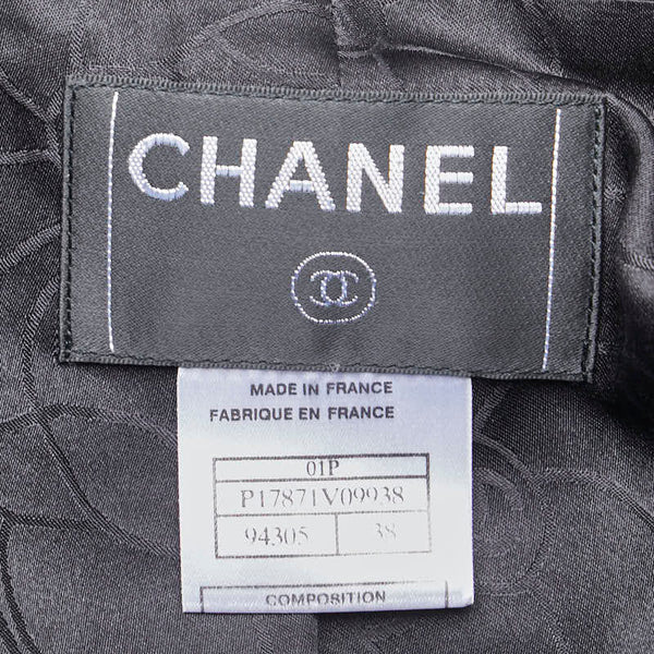 シャネル ココマークボタン ジャケット ダブル スラックス セットアップ ブラック ウール レディース CHANEL 【中古】