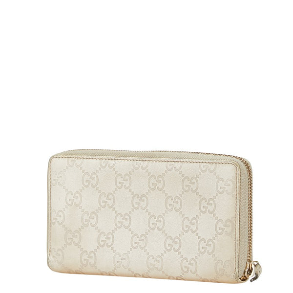 グッチ グッチシマ 長財布 ラウンドファスナー 307980 アイボリー レザー レディース GUCCI 【中古】