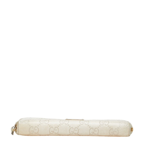 グッチ グッチシマ 長財布 ラウンドファスナー 307980 アイボリー レザー レディース GUCCI 【中古】