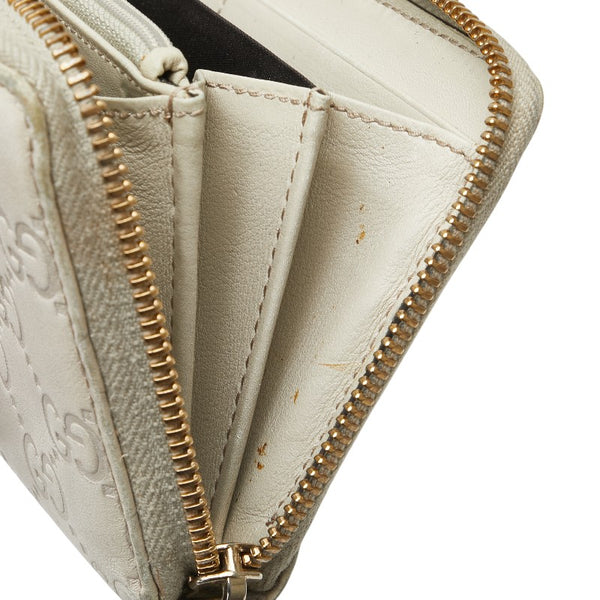 グッチ グッチシマ 長財布 ラウンドファスナー 307980 アイボリー レザー レディース GUCCI 【中古】