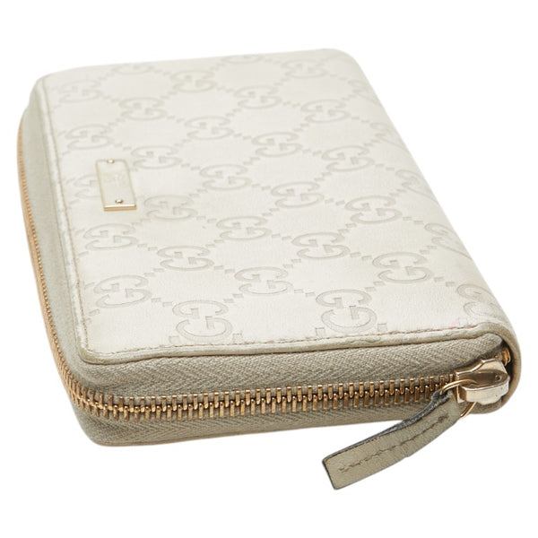 グッチ グッチシマ 長財布 ラウンドファスナー 307980 アイボリー レザー レディース GUCCI 【中古】