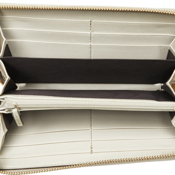 グッチ グッチシマ 長財布 ラウンドファスナー 307980 アイボリー レザー レディース GUCCI 【中古】