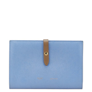 セリーヌ ラージ マルチファンクション 長財布 ブルー グレージュ レザー レディース CELINE 【中古】