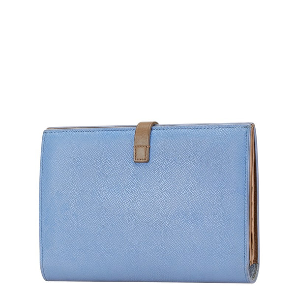 セリーヌ ラージ マルチファンクション 長財布 ブルー グレージュ レザー レディース CELINE 【中古】