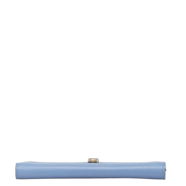 セリーヌ ラージ マルチファンクション 長財布 ブルー グレージュ レザー レディース CELINE 【中古】