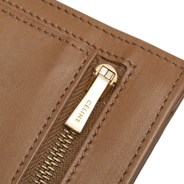 セリーヌ ラージ マルチファンクション 長財布 ブルー グレージュ レザー レディース CELINE 【中古】