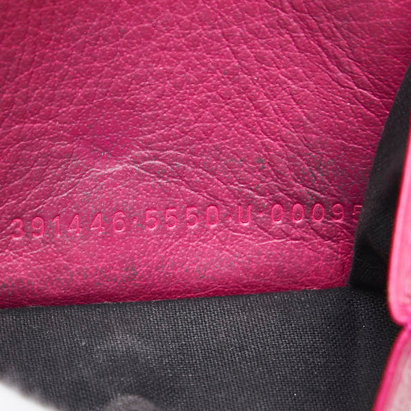 バレンシアガ 三つ折り財布 コンパクトウォレット 391446 ピンク レザー レディース BALENCIAGA 【中古】