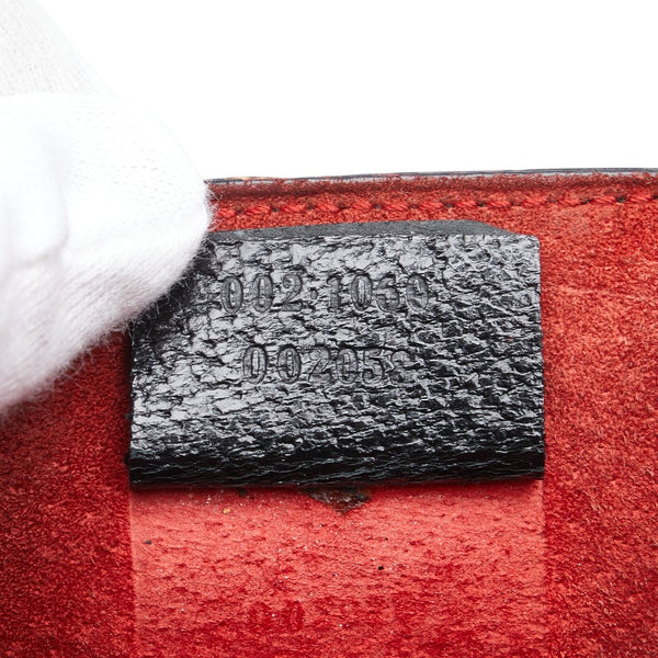 グッチ バンブー ハンドバッグ トートバッグ 002 1060 ブラック レザー レディース GUCCI 【中古】