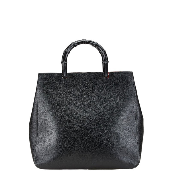 グッチ バンブー ハンドバッグ トートバッグ 002 1060 ブラック レザー レディース GUCCI 【中古】