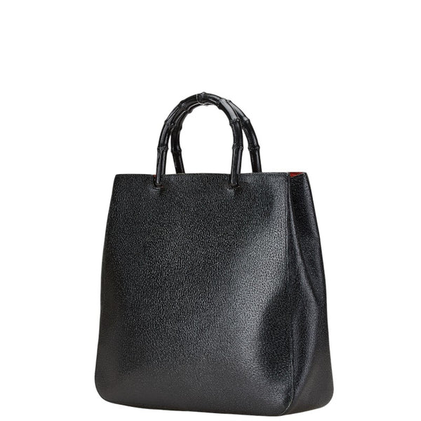 グッチ バンブー ハンドバッグ トートバッグ 002 1060 ブラック レザー レディース GUCCI 【中古】