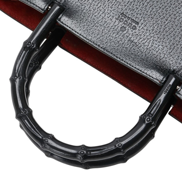 グッチ バンブー ハンドバッグ トートバッグ 002 1060 ブラック レザー レディース GUCCI 【中古】