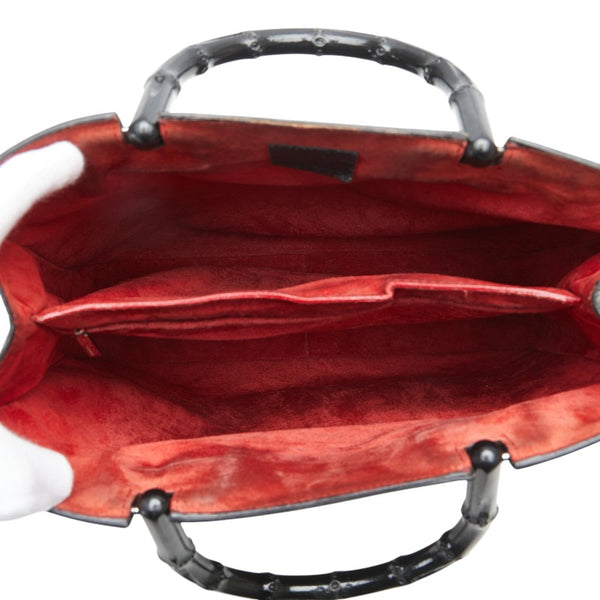 グッチ バンブー ハンドバッグ トートバッグ 002 1060 ブラック レザー レディース GUCCI 【中古】