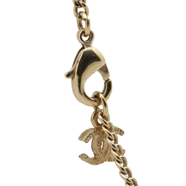 シャネル ココマーク ラインストーン ネックレス ゴールド メッキ レディース CHANEL 【中古】