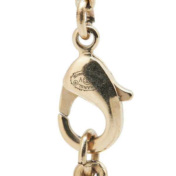 シャネル ココマーク ラインストーン ネックレス ゴールド メッキ レディース CHANEL 【中古】