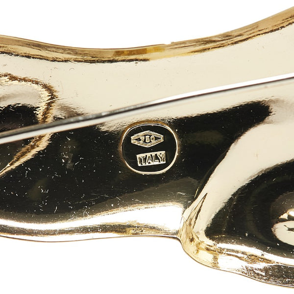 K18YG イエローゴールド パンサー ヒョウ 豹 モチーフ ブローチ レディース 【中古】