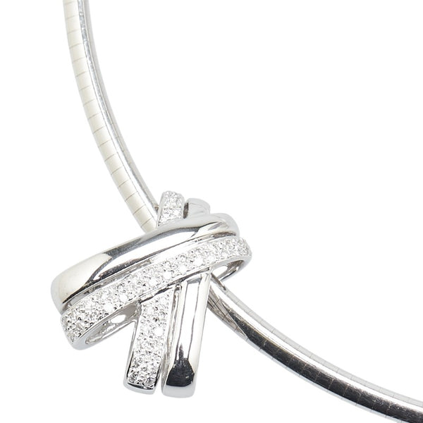 K18WG ホワイトゴールド ダイヤ0.50ct ペンダントネックレス レディース 【中古】