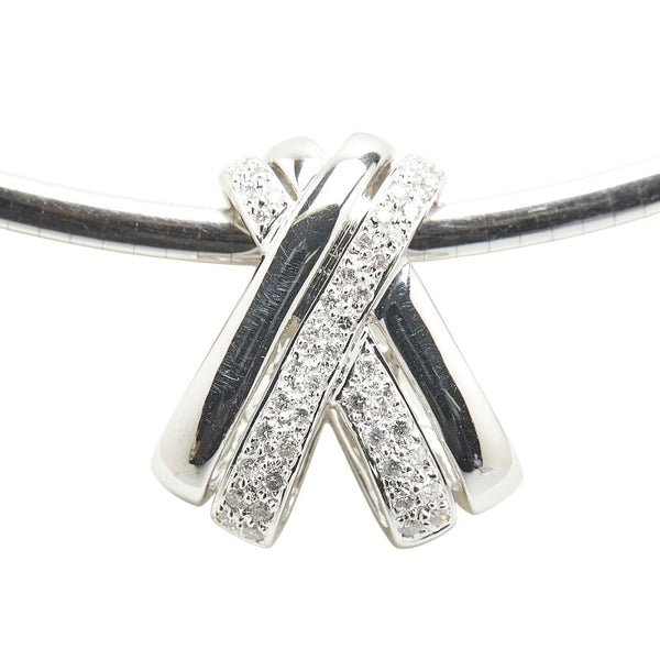 K18WG ホワイトゴールド ダイヤ0.50ct ペンダントネックレス レディース 【中古】