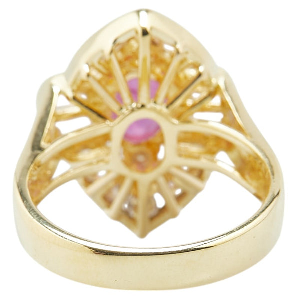 K18YG イエローゴールド ルビー1.71ct ダイヤ0.98ct リング 指輪 レディース 14号 【中古】