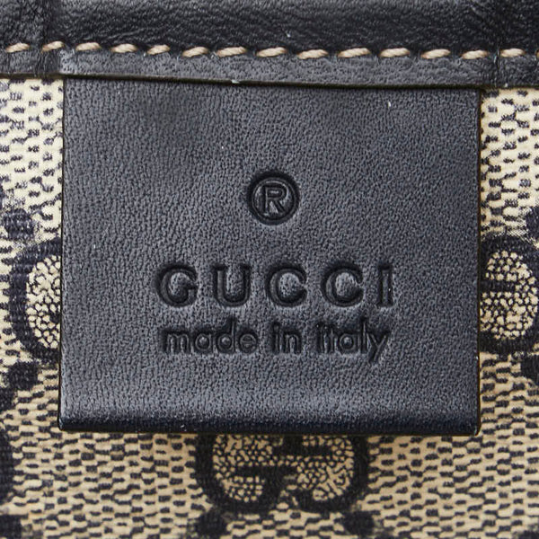 グッチ GGスプリーム トートバッグ 211134 ベージュ ネイビー PVC レザー レディース GUCCI 【中古】