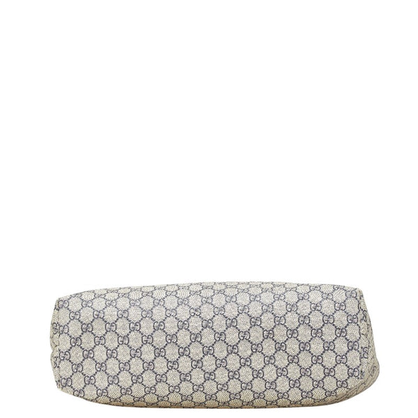 グッチ GGスプリーム トートバッグ 211134 ベージュ ネイビー PVC レザー レディース GUCCI 【中古】